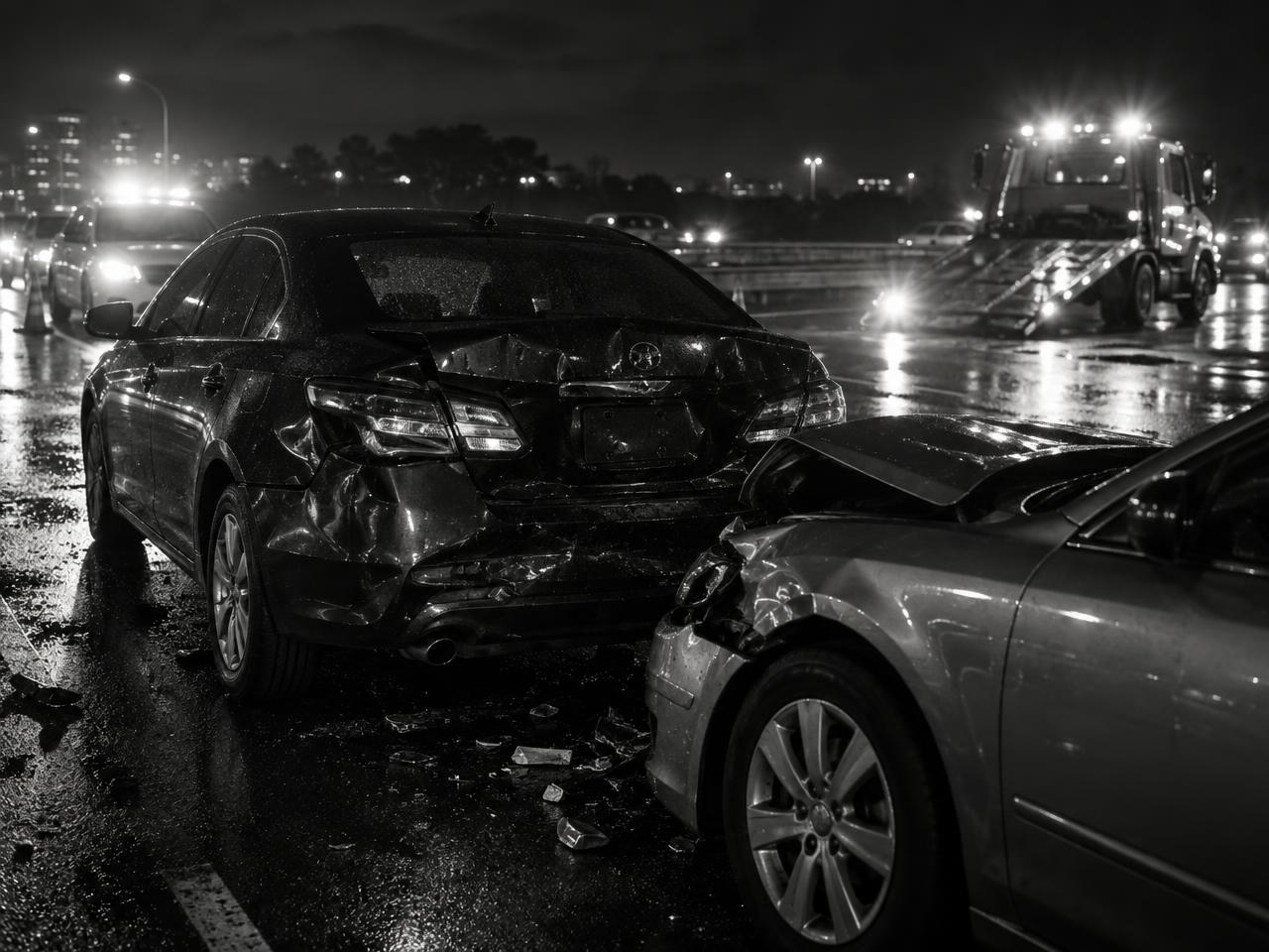 Illustrative car collision
